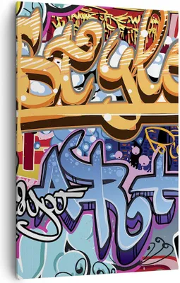Produktbild von Bild auf Leinwand - Leinwandbild - Einteilig - Graffiti modern - 80x120cm - Wand Bild - Wanddeko - Wandbilder - Leinwanddruck - Kunstdruck - Wanddekoration - Leinwand bilder - Wandbild - PA80x120-3578