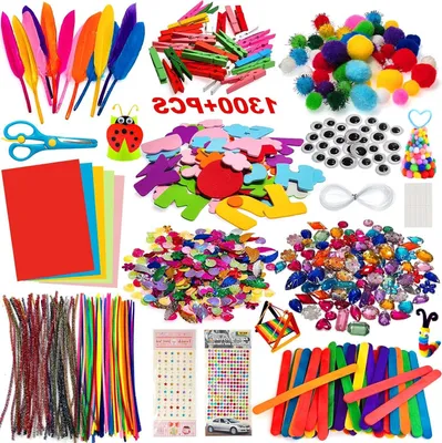 Immagine prodotto di Kit per attività creative per bambini - Set di hobby creativi - Realizza decorazioni fai-da-te - Più di 1300 pezzi
