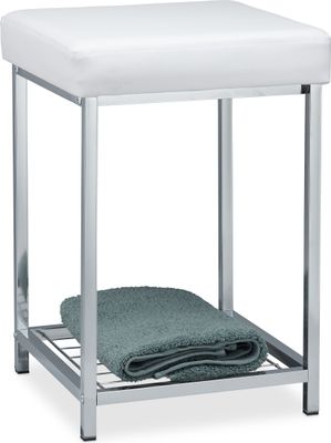 relaxdays Hocker 10024633_49 weiß Kunstleder