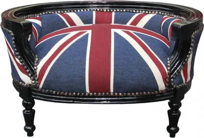 Zdjęcie produktu dla Casa Padrino Baroque Sofa dla psa i kota Union Jack/czarna - Legowisko dla psa i kota
