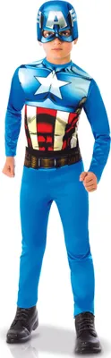 A child wearing a Captain America costume.