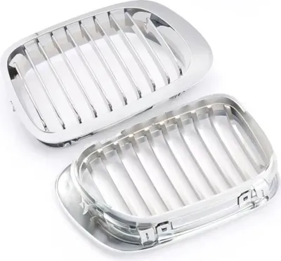 Productafbeelding van Deluxe voorbumpergrill – Chroom – Geschikt voor BMW E46 3-serie Cabriolet (1999-2002) – Autotoebehoor