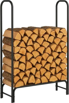 Produktbild von Kaminholzregal 100cm Außen- Innenbereich Feuerholzregal Brennholzstapelhalter Metall Pulverbeschichtet Kaminholzhalter Aufbewahrungsständer