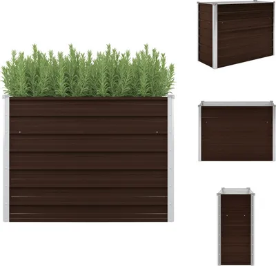 Obrázek produktu pro vidaXL Vyvýšený zahradní záhon hnědý 100 x 40 x 77 cm Pozinkovaná ocel - Květináče a květináče