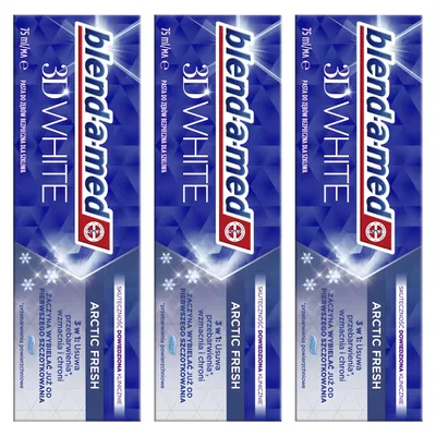 Immagine prodotto di Blend-a-Med 3D White Arctic Fresh, dentifricio, 75 ml – confezione da 3