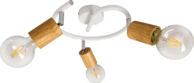 Obrázek produktu pro Stropní svítidlo VEDMA 3xE27/G80/40W, světlé dřevo/matná bílá D: 250, Š: 110, V: 250, patice E27, stmívatelné