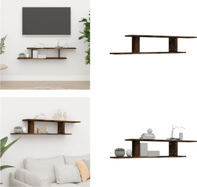 Obrázok produktu pre vidaXL TV nástenná polica smoke oak 125x18x23 cm materiál na báze dreva - TV nástenná polica - TV nástenné police - nástenná polica - TV skrinka