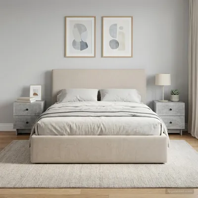 Obrázok produktu pre Maison Exclusive – Nočné stolíky, 2 kusy, farba: betónová sivá, rozmer: 43 x 34,5 x 47,5 cm, materiál: drevovláknitá doska