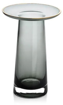 Productafbeelding van BLOEMENVASE Vaas, glas, glazen vaas, decoratieve vaas, tafelvaas, plant, grijs, MONDEX, 20 cm