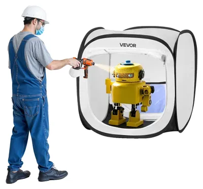 Produktbild von VEVOR tragbares Lackierkabinenzelt (40,5x40,5x43 cm Arbeitsbereich) Pop-Up-Sprüh