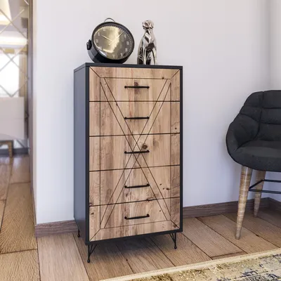 Obrázek produktu pro Skye Decor, Planet- PlanetKLN, antracit, borovice, komoda, 95x50x40 cm, 100% melaminovaná dřevotříska