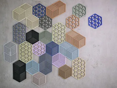 Produktbild von Zone Denmark Untersetzer Hexagon Lupine, Silikon, Lila, 16 x 14 cm, 31601