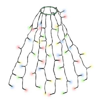 Produktbild von Salcar 8 x 0.6m 48 LED Lichterkette LED Lichtervorhang Christbaumbeleuchtung mit Ring 9 Lichtmodi Weihnachtsbeleuchtung Weihnachten Deko