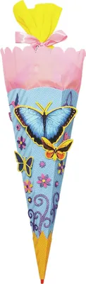Produktbild von ROTH Schultüten-Bastelset "Butterfly" 680 mm 6-eckig