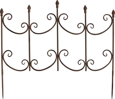 Produktbild von Beetzaun aus Metall 60 x 69 cm | Gartenzaun zum Stecken Beetumrandung Metallzaun