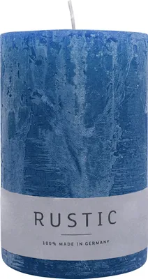 Produktbild von Stumpenkerze aus Paraffin, Nachtblau, Rustic, WENZEL, 110/70 mm, Brenndauer ca. 51h, selbstverlöschend