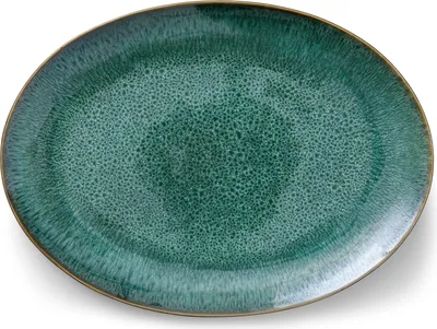Produktbild von Bitz Platte oval 45x34 cm Steinzeug Schwarz/Grün 821286