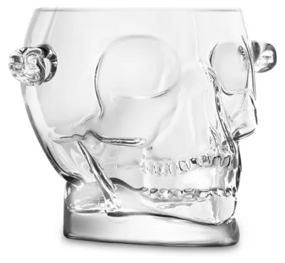 Eiswürfelbehälter Totenkopf aus Kristallglas, 1,6 l