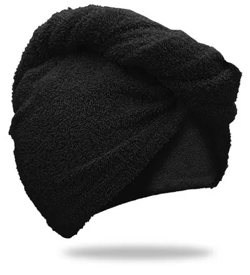 Zdjęcie produktu dla Szybkoschnący turban z frotte, czarny, 100% bawełny
