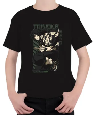Immagine prodotto di Giyu Tomioka Kimetsu no Yaiba Demon Slayer Anime Gift Maglietta unisex per bambini, nero, 140
