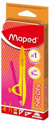 Image de Maped 199501 Maped Boîte à compas STUDY NEON, 9 pièces