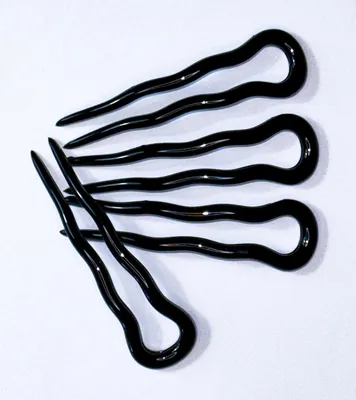 Produktbild von 4 Haarnadeln als Frisurenhilfe, 7,5 cm, schwarz