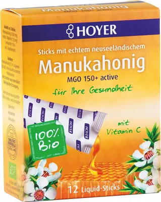 Obrázek produktu pro Hoyer 4002029064014, Manukový med, 96 g, Zéland, Krabice