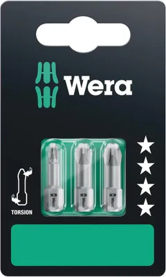 Produktbild von Wera 851/1 TZ SB, 2 Stück(e), Phillips, 1 x PH 1x25; 1 x PH 2x25; 1 x PH 3x25, ISO 1173-D, 13 g, 60 mm
