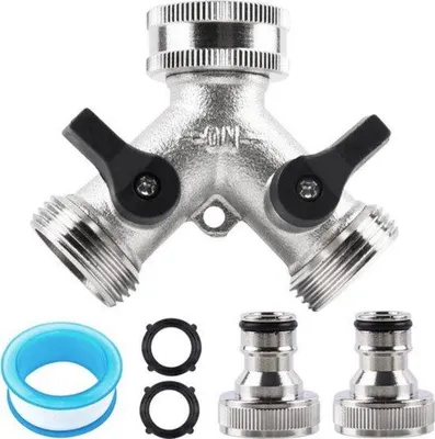 Produktbild von Wasserverteiler 3/4" 2-Wege für Waschmaschine und Garten