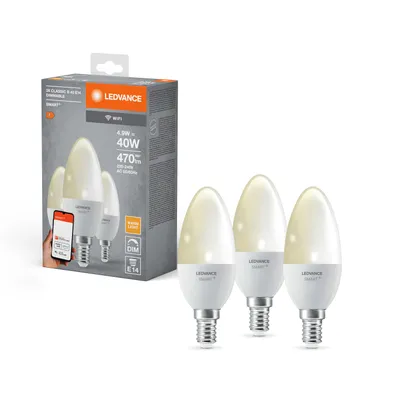 Produktbild von LEDVANCE AC42230, 4,9 W, 40 W, E14, 470 lm, 20000 h, Warmweiß