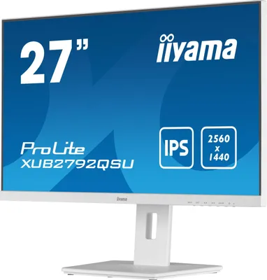 Produktbild von iiyama ProLite XUB2792QSU-W5, 68,6 cm (27"), 2560 x 1440 Pixel, Wide Quad HD, LED, 5 ms, Weiß