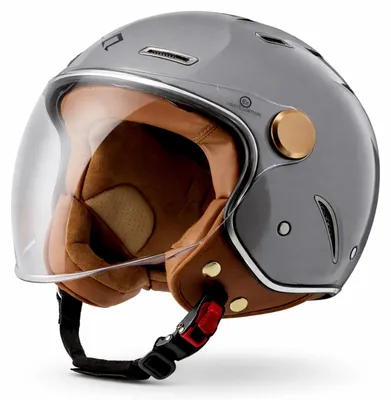 Produktbild von Burnout Jethelm Motorrad Größe XL - 61-62cm - Heritage Stone, Grau, ECE 22.06, Doppelvisier mit Sonnenvisier, Belüftungssystem, Komfort-Innenfutter