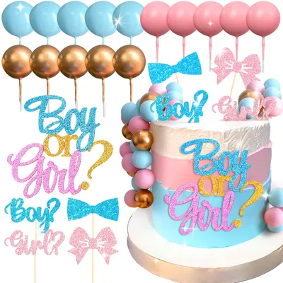 Gender Reveal Tortenaufsatz – Junge oder Mädchen? Babyparty