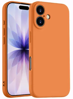 Produktbild von Hülle für iPhone 17, Slim Liquid Silikon Gel Gummi Stoßfest Schutzhülle Orange