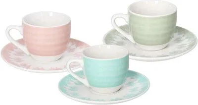 Produktbild von Porzellan-Kaffeetassen-Set aus 6 Stücken, weich, cc80