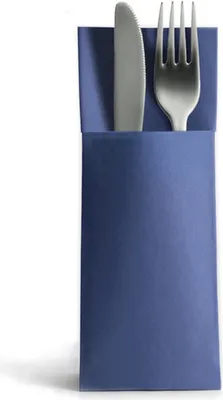 Produktbild von 50 Airlaid Besteckservietten Bestecktaschen blau