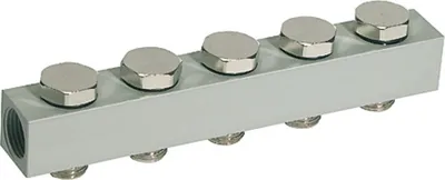 Produktbild von Riegler Versorgungsleiste für Wegeventile, mit 5 Ventilpositionen, G 1/8