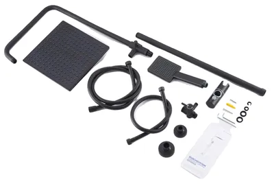 Productafbeelding van Douchekolom, verstelbare hoogte, twee douchestanden, zwart - 25 cm (10 inch)
