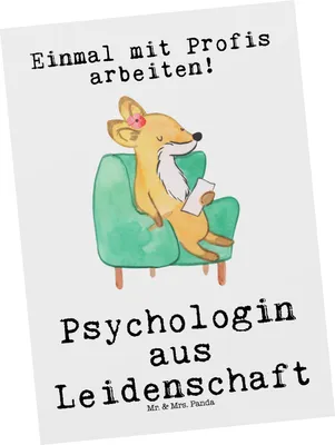 Produktbild von Mr. & Mrs. Panda Postkarte Psychologin Leidenschaft - Weiß - Geschenk, Grußkarte, Ansichtskarte, Ansichtskarten, Postkarten, bildkarte