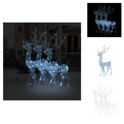 Productafbeelding van vidaXL LED-hertjes, 3 stuks, acryl, 120 cm, koelwit - kerstverlichting