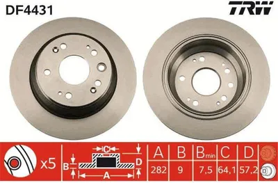 Produktbild von TRW Bremsscheiben (2 Stück) Hinterachse DF4431