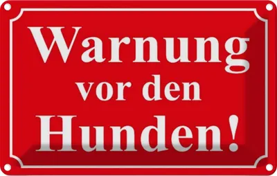 Produktbild von vianmo Blechschild 20x30 cm Warnung vor den Hunden rot Warnschild Hinweisschild Sicherheit Vorsicht