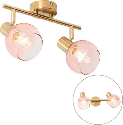 Produktbild von Smarter Spotstrahler Gold mit Rosa Glas inkl  2 Wifi P45 Vidro
