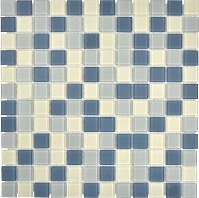 Produktbild von Glasmosaik CM4SE1M Crystal weiß/silber/grau 30x30 cm