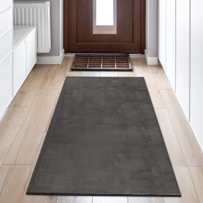 Image de Tapis de salon design foncé en anthracite Taille - 80 x 150 cm