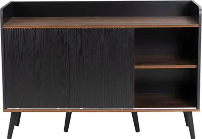 Produktbild von Merax Kommode mit 3 Schubladen und 2 Türen, Sideboard mit verstellbaren Einlegeböden, 117,5cm Breit, Schwarz
