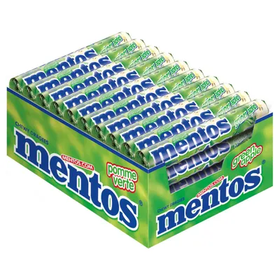 Produktbild von Mentos Chewy Dragees Green Apple, Grüner Apfel, 40 Rollen à 14 Kaubonbons