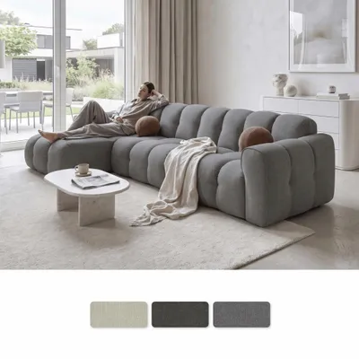 Image de MIUFORM Picco, canapé d'angle 7 places, angle gauche, couleur gris, Image générée par une IA