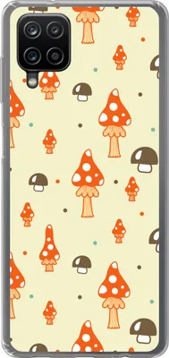 Produktbild von MuchoWow® Handyhülle Schutzhülle Hülle für Telefoonhoesje Samsung Galaxy A12 Muster - Pilz - Orange Silikon Softcase Handy Hülle - Bild