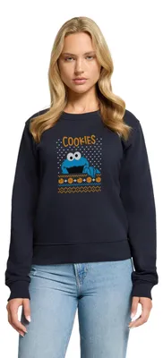 Produktbild von Spreadshirt Sesamstraße Krümelmonster Ugly Xmas Damen Premium Pullover, XXL, Navy